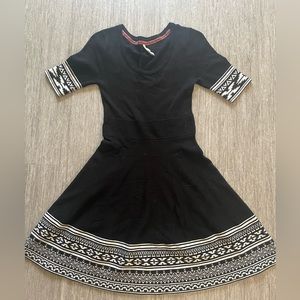 Target Black and White Size XS Fit and Flare Sweater Dress